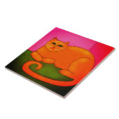 ファットオレンジキャット抽象芸術デジ絵画タル タイル (側面)