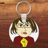 ファットガールがキーチェーンをバックに戦う キーホルダー (正面)