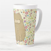 ファットキャットオンコテージコアフォークアートフラワーズ カフェラテマグ (右アングル)