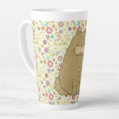 ファットキャットオンコテージコアフォークアートフラワーズ カフェラテマグ (左アングル)