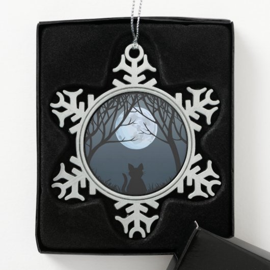 ファットキャットオーナメントカスタムキャットクリスマスデコレーション スノーフレークピューターオーナメント (ボックス)