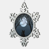 ファットキャットオーナメントカスタムキャットクリスマスデコレーション スノーフレークピューターオーナメント (右)