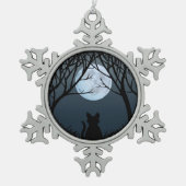 ファットキャットオーナメントカスタムキャットクリスマスデコレーション スノーフレークピューターオーナメント (正面)