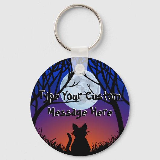 ファットキャットキーチェインパーソナライズされたキャットアートキーホルダー キーホルダー (正面)