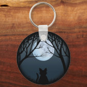 ファットキャットキーチェーンブラックキャットギフトペットキーホルダー キーホルダー (正面)