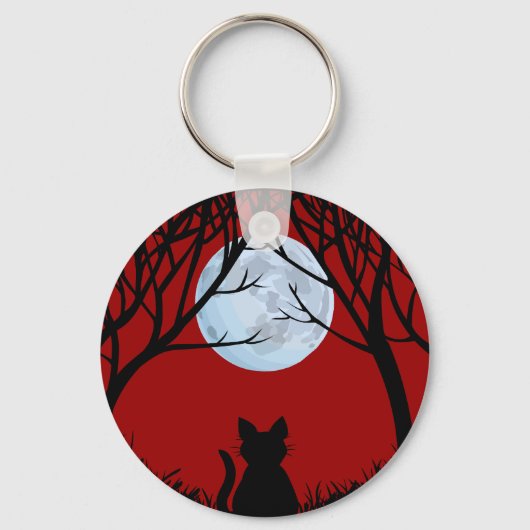 ファットキャットキーチェーンブラックキャットギフトペットキーホルダー キーホルダー (正面)