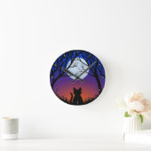 ファットキャットクロックカウト猫好きウォールクロック&デコール ラウンド壁時計 (ホーム)