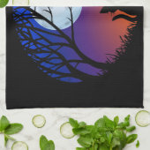 ファットキャットタオル黒猫アート茶タオル猫デコ キッチンタオル (折り畳み)