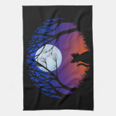 ファットキャットタオル黒猫アート茶タオル猫デコ キッチンタオル (縦)