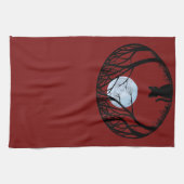 ファットキャットタオル黒猫アート茶タオル猫デコ キッチンタオル (横)