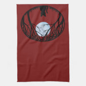 ファットキャットタオル黒猫アート茶タオル猫デコ キッチンタオル (縦)