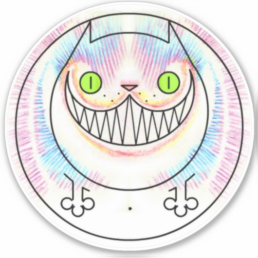 ファットキャットチェシャカスタムキャットカットビニールシール シール (正面)