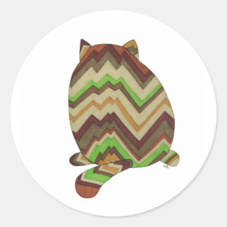 ファットキャットバッククラシックラウンドステッカー ラウンドシール