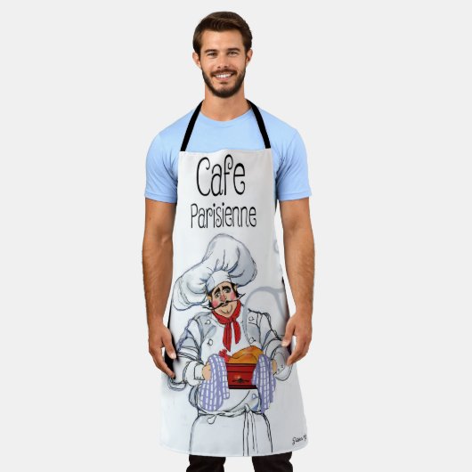 ファットシェフランスのフカフェパリジエンヌグルメ エプロン (着用した状態)