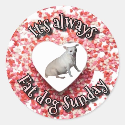 ファットドッグステッカー ラウンドシール (正面)