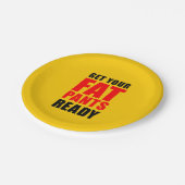 ファットパンツの準備を整える友達のプレート ペーパープレート (アングル)