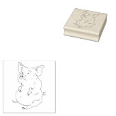ファットピグウッドアートスタンプ ラバースタンプ (押印)