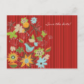 「ファットフィン レッド フローラル ガーデン 保存日 ポストカード」 案内ポストカード (裏面)
