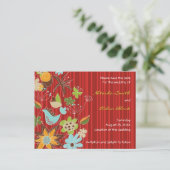 「ファットフィン レッド フローラル ガーデン 保存日 ポストカード」 案内ポストカード (スタンド正面)