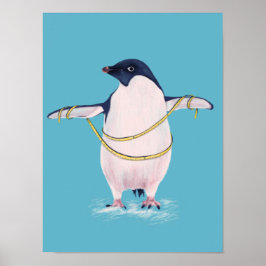 ファットペンギンダイエットかわいいおもしろい鳥 ポスター