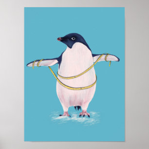 ファットペンギンダイエットかわいいおもしろい鳥 ポスター