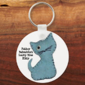 ファットボーイバブシュカズラッキーブルー子猫キーチェーン キーホルダー (正面)