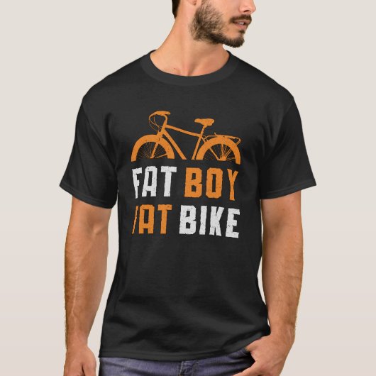 ファットボーイファットバイクバイクもしくは自転車に乗る人MTBサイクリングサイクリングファットバイク Tシャツ (正面)