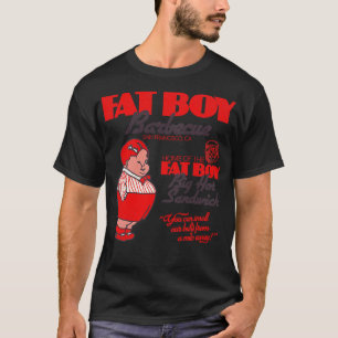 ファットボーバーベキューレトロBBQレストランサンフランシスコ Tシャツ
