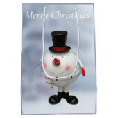 ファットラウンドスおもしろいチン雪だるま ミディアムペーパーバッグ (裏面)