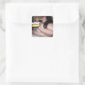 ファット愚かなスロブグロスアウトおもしろいステッカー スクエアシール (バッグ)