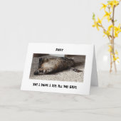 ファット・キャッ食べトザお誕生日ケーキ! カード (黄色い花)