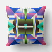 ファッ鮮やかク数々の・プリント・パターン全体の色 クッション (裏面)