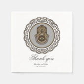 ファティエレガントーの手の象徴であるハンサの手 スタンダードカクテルナプキン (正面)