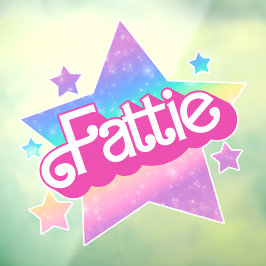 ファティプラスサイズレインボーレトロ90ズノスタルジアスター ウィンドウサイン