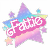 ファティプラスサイズレインボーレトロ90ズノスタルジアスター シール (正面)