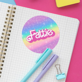 ファティプラスサイズレインボーレトロ90ズノスタルジアピンク ラウンドシール