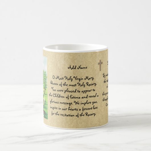 ファティマのカトリック婦人祈りの言葉ギフトパーソナライズされた コーヒーマグカップ (中央)