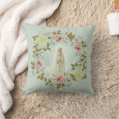 ファティマのバラの春の花のリースの私達の女性 クッション (ブランケット)