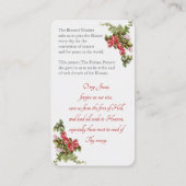 ファティマの女性と"ファティマ祈りの言葉"カード エンクロージャーカード (裏面)