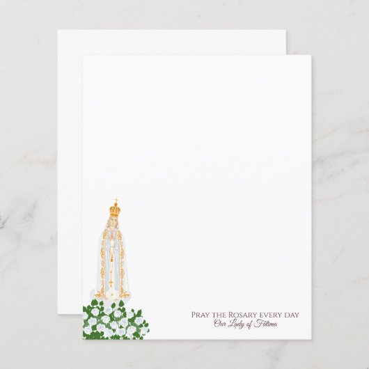 ファティマの我々の女性と白いバラ (正面/裏面)