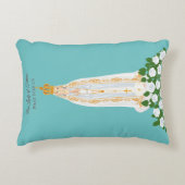 ファティマの我々の女性と白いバラ アクセントクッション (正面)