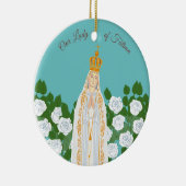 ファティマの我々の女性と白いバラ セラミックオーナメント (右)