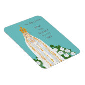 ファティマの我々の女性と白いバラ マグネット (右側)