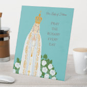 ファティマの我々の女性と白いバラ 台座サイン (インサイチュ)