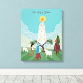 ファティマの我々の婦人と三人の羊飼い キャンバスプリント (インサイチュ (ウッドフロア))