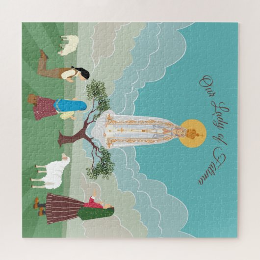 ファティマの我々の婦人と三人の羊飼い ジグソーパズル (横)