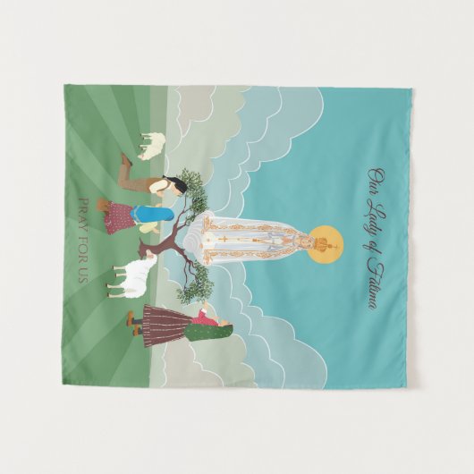 ファティマの我々の婦人と三人の羊飼い タペストリー (正面(横))