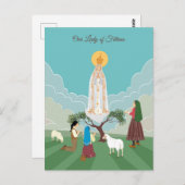 ファティマの我々の婦人と三人の羊飼い ポストカード (正面/裏面)