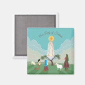 ファティマの我々の婦人と三人の羊飼い マグネット (正面/裏面)
