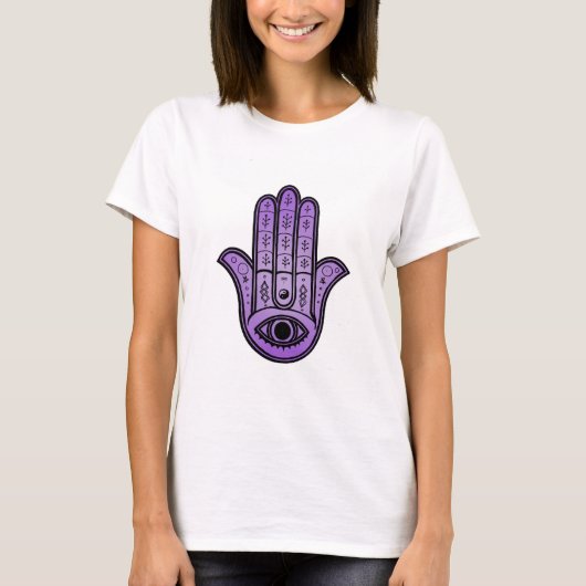 ファティマの手のデザインのレディースTシャツ Tシャツ (正面)